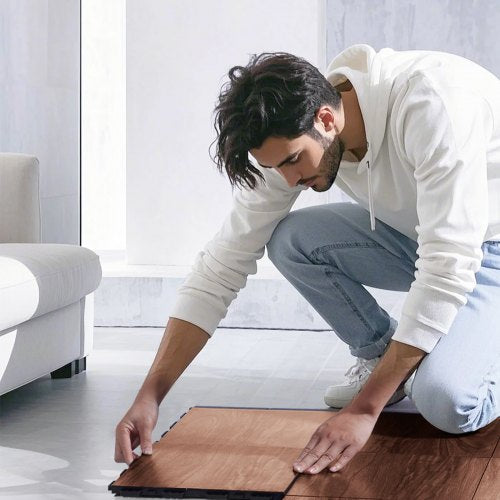 Dance Floor Tiles 124 x 12.4 in 9 Piece Interlocking Dance Flooring