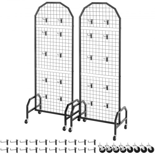 2 Packs Grid Wall Panels 19 x 5.4 ft Wire Grid Panels Display Rack