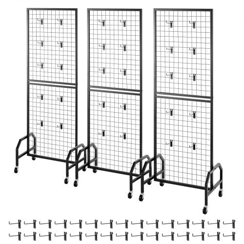3 Packs Grid Wall Panels 19 x 5.4 ft Wire Grid Panels Display Rack