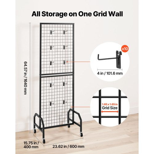 Grid Wall Panel 19 x 5.4 ft Wire Grid Panels Display Rack Movable Art