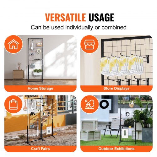 2 x 56 Grid Wall Panels Tower 2 Packs Wire Gridwall Display Racks with TBase