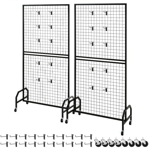 2 Packs Grid Wall Panels 29 x 5.9 ft Wire Grid Panels Display Rack