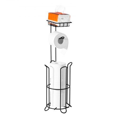 Free Standing Toilet Paper Holder with Shelf 3in1 Premium Metal Material