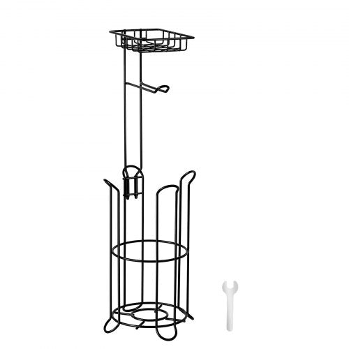 Free Standing Toilet Paper Holder with Shelf 3in1 Premium Metal Material