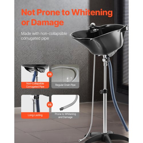 Portable Shampoo Bowl Deep Shampoo Sink with Adjustable Height Angle 1