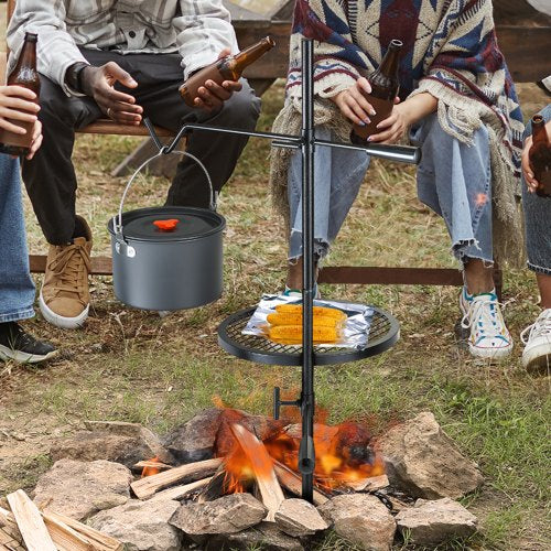 Swivel Campfire Grill Fire Pit Grill Grate over Fire Pits Heavy Duty Steel