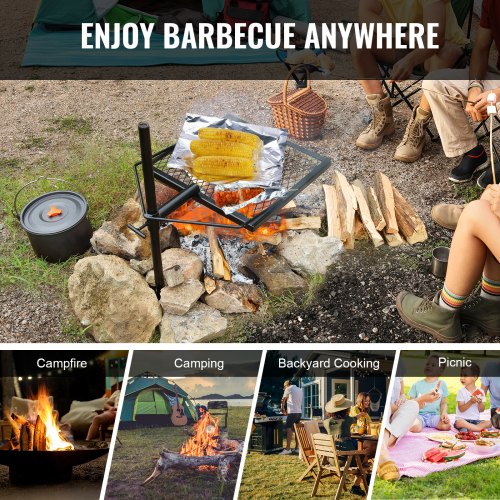 Swivel Campfire Grill Fire Pit Grill Grate over Fire Pits Heavy Duty Steel