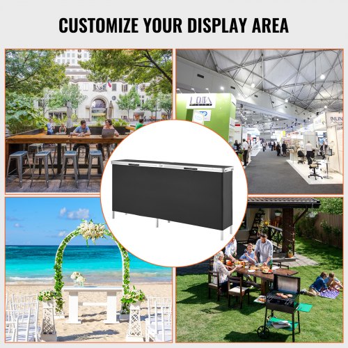 Extra Long Folding Portable Bar Table – Tradeshow Podium Table for Indoor