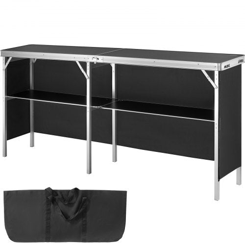 Extra Long Folding Portable Bar Table – Tradeshow Podium Table for Indoor