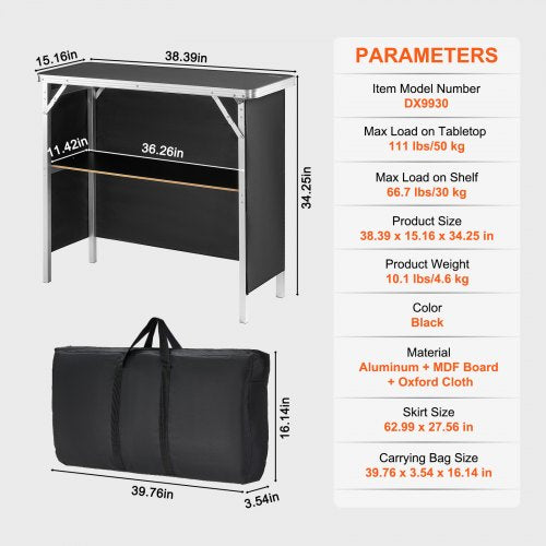 Folding Portable Bar Table Tradeshow Podium Table for Indoor Outdoor