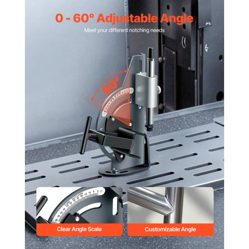 Pipe Notcher 12 to 2inch Tubing Notcher with 0 to 60° Adjustable Angle