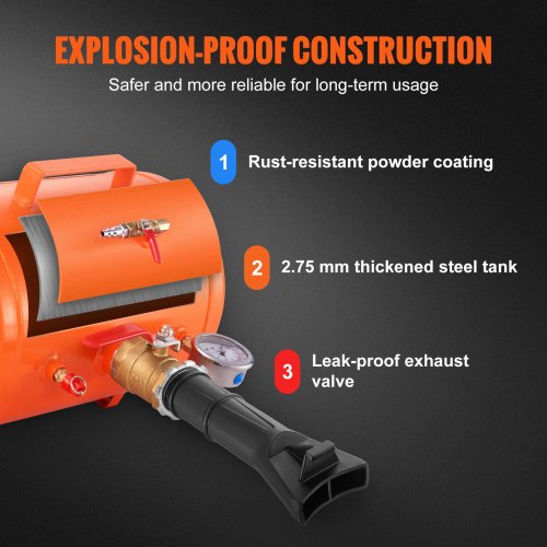 Tire Bead Blaster 5 Gallon19L Capacity Includes Pressure Gauge Handle