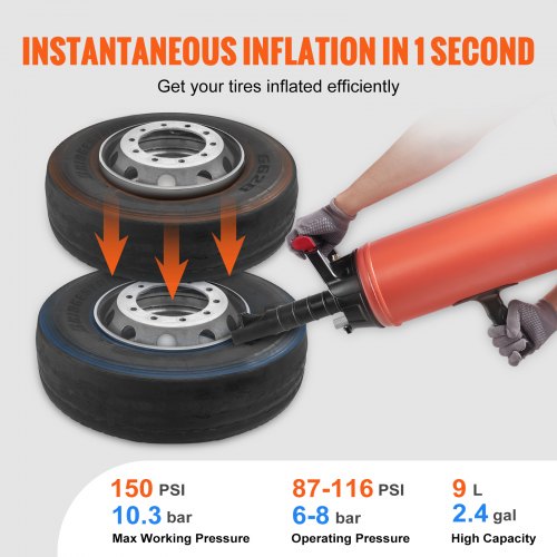 Tire Bead Blaster 150 PSI Handheld 24 Gal9 L Air Bead Seater Portable