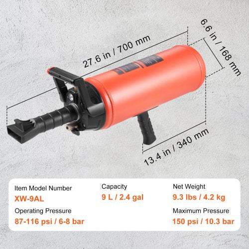 Tire Bead Blaster 150 PSI Handheld 24 Gal9 L Air Bead Seater Portable