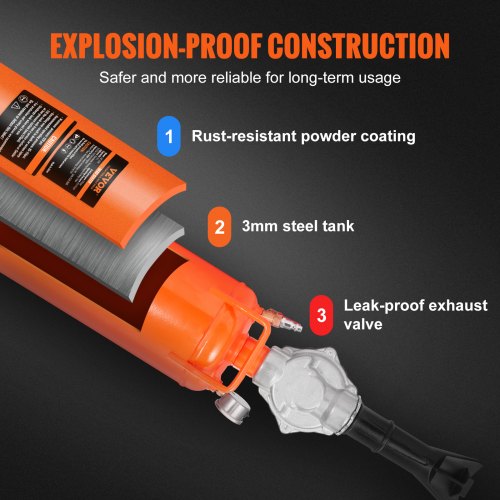 Tire Bead Setter 8L Capacity 120 PSI Air Bead Blaster Handheld Portable
