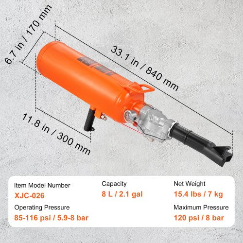Tire Bead Setter 8L Capacity 120 PSI Air Bead Blaster Handheld Portable