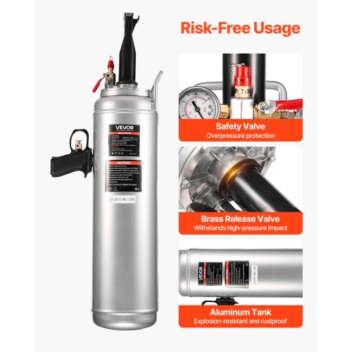 Portable Tire Bead Seater 3.2 Gal 12 L Air Bead Blaster Handheld Tire