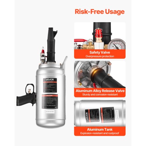 Portable Tire Bead Seater 1.6 Gal 6 L Air Bead Blaster Handheld Tire