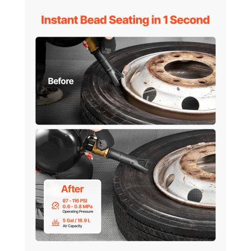 Air Tire Bead Seater 5 Gal 18.9 L Heavy Duty Tire Bead Blaster Tool 2