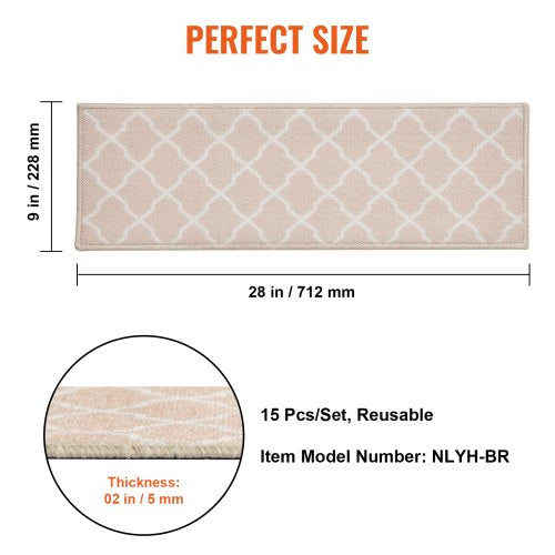 Stair Treads Stairs Carpet Non Slip 9 x 28 Indoor Stair Runner for Wooden Steps