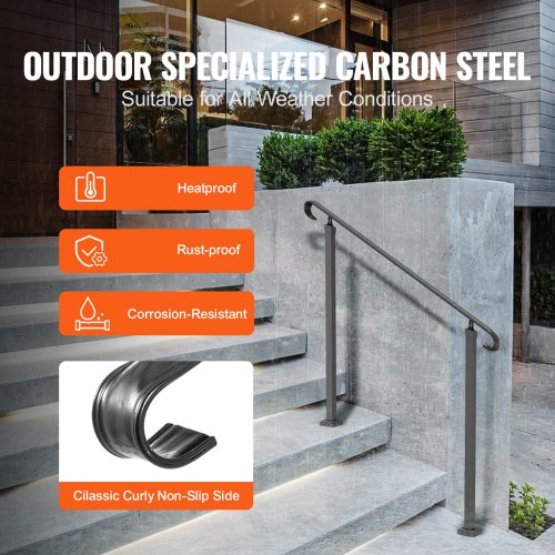 Handrails for Outdoor Steps Fit 13 Steps Wrought Iron Handrail Outdoor