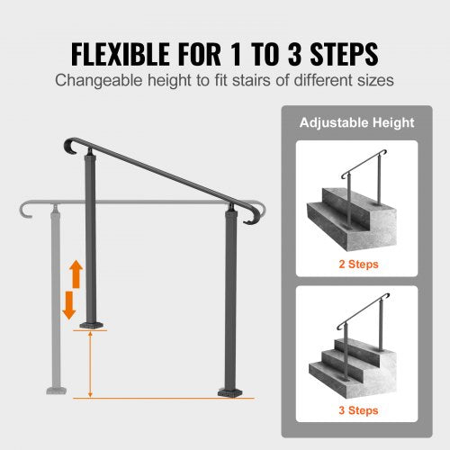 Handrails for Outdoor Steps Fit 13 Steps Wrought Iron Handrail Outdoor