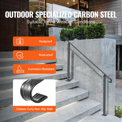 Handrails for Outdoor Steps Fit 35 Steps Outdoor Stair Railing Wrought