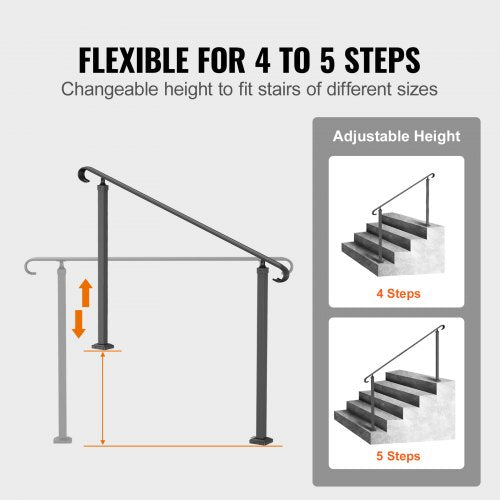 Handrails for Outdoor Steps Fit 35 Steps Outdoor Stair Railing Wrought