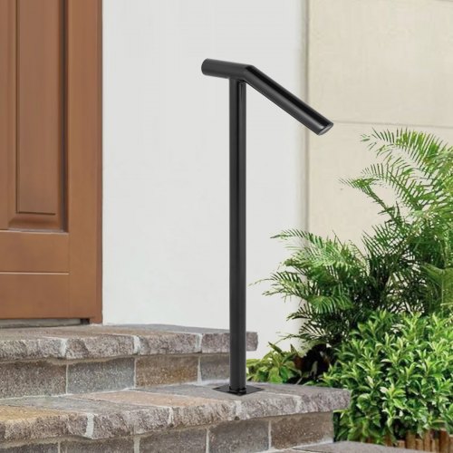 Single Post 12 Black Steel Railing 441LBS Capacity Baking Varnish Iron