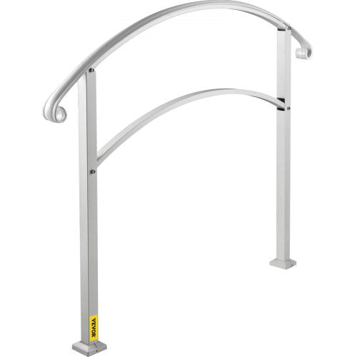 3Step Handrails for Outdoor Steps Fits 1 or 3 Steps Matte White Stair Rail