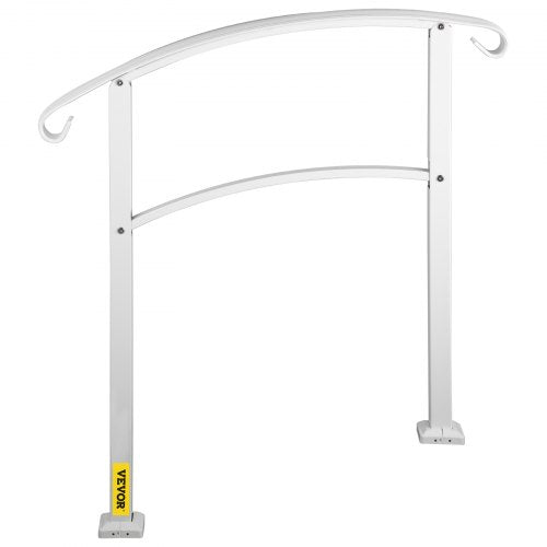 3Step Handrails for Outdoor Steps Fits 1 or 3 Steps Matte White Stair Rail