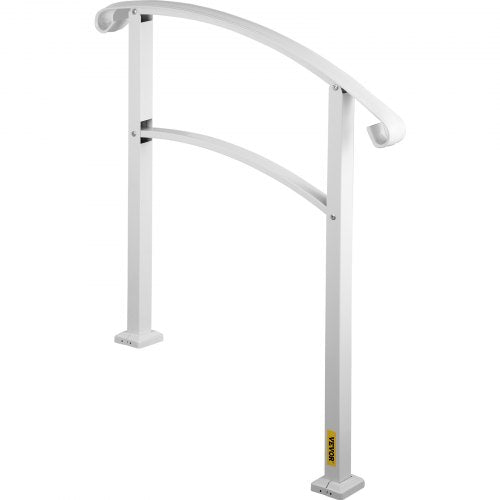 3Step Handrails for Outdoor Steps Fits 1 or 3 Steps Matte White Stair Rail