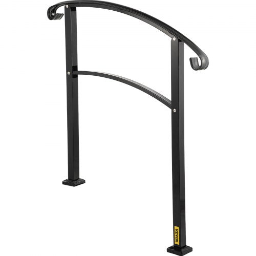 3Step Transitional Handrail Fits 1 or 3 Steps Matte Stair Rail Wrought Iron