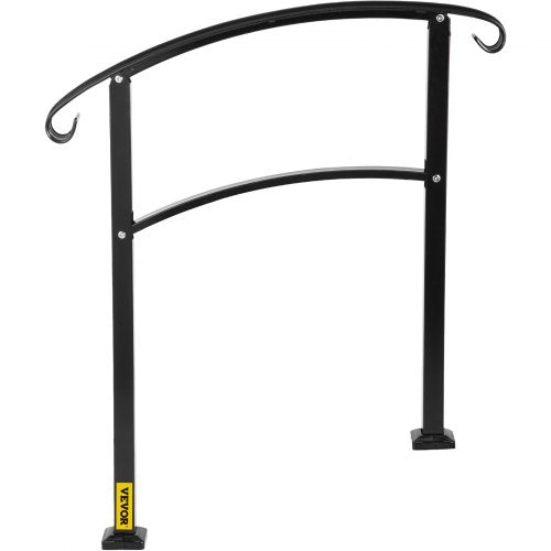 3Step Transitional Handrail Fits 1 or 3 Steps Matte Stair Rail Wrought Iron