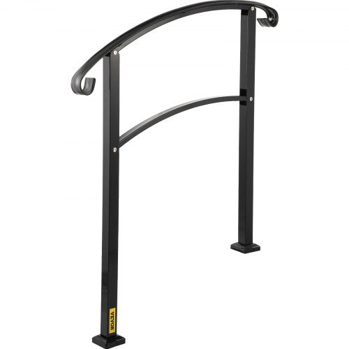 3Step Transitional Handrail Fits 1 or 3 Steps Matte Stair Rail Wrought Iron