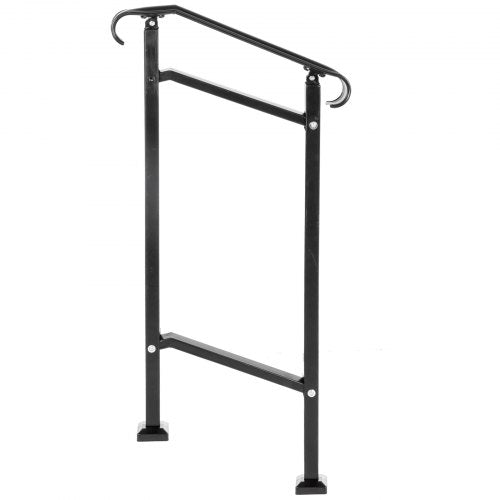 Outdoor Stair Railing Fit 1 or 2 Steps Wrought Iron Handrail Adjustable