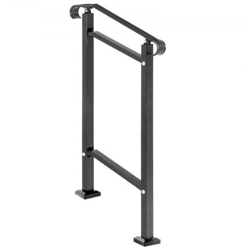 Outdoor Stair Railing Fit 1 or 2 Steps Wrought Iron Handrail Adjustable