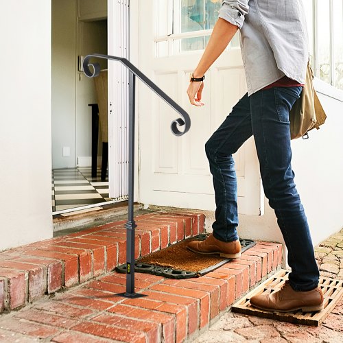 Handrails for Outdoor Steps Fit 1 or 2 Steps Outdoor Stair Railing Single
