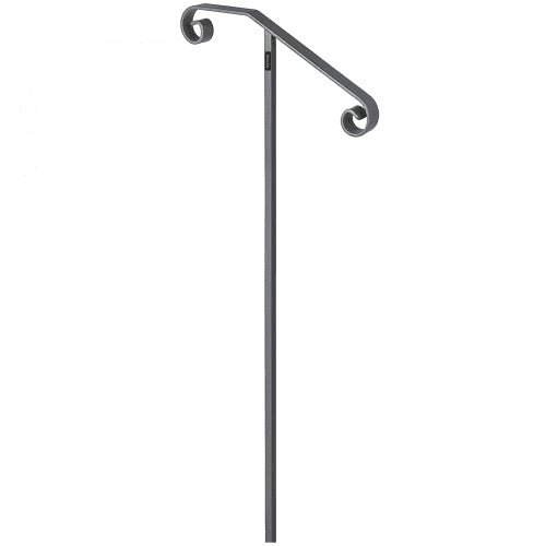 Single Post Handrail Wrought Iron Post Mount Step Grab Supports in Ground