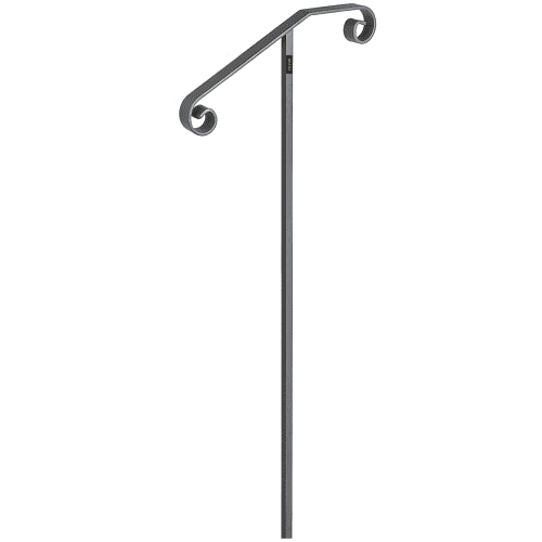 Single Post Handrail Wrought Iron Post Mount Step Grab Supports in Ground