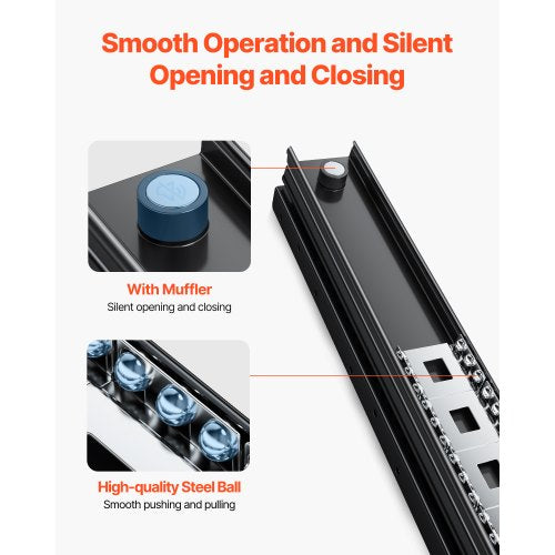 Undermount Drawer Slides 16 inch Full Extension Ball Bearing Under Stair