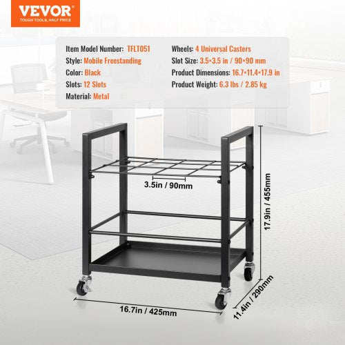 Blueprint Storage Rack 12 Slots Blueprint Holder with Wheels Mobile Metal