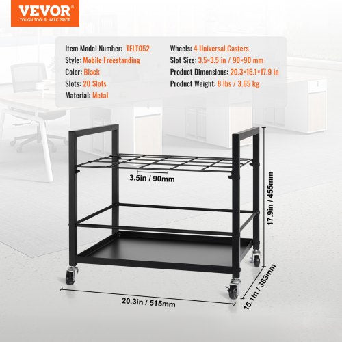 Blueprint Storage Rack 20 Slots Blueprint Holder with Wheels Mobile Metal