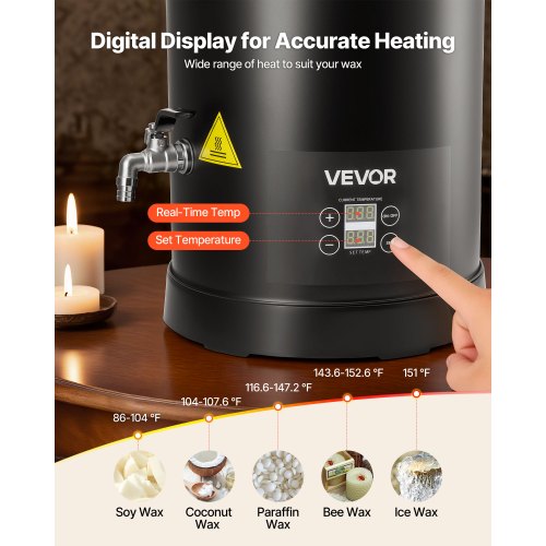 Wax Melter for Candle Making 106 Qts Fast and Even Heating with Easy