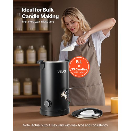 Wax Melter for Candle Making 53 Qts Fast and Even Heating with Easy Pour