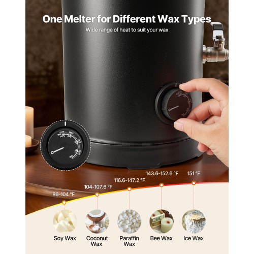 Wax Melter for Candle Making 53 Qts Fast and Even Heating with Easy Pour