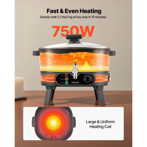 Wax Melter for Candle Making 63 Qts Fast and Even Heating with Easy Pour