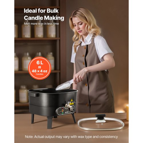 Wax Melter for Candle Making 63 Qts Fast and Even Heating with Easy Pour