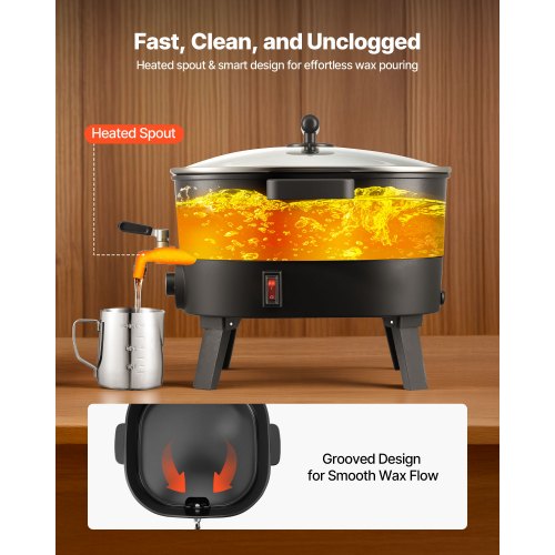Wax Melter for Candle Making 63 Qts Fast and Even Heating with Easy Pour