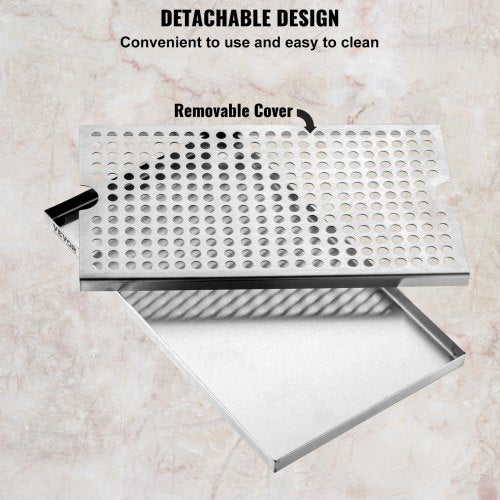 Beer Drip Tray 304 Stainless Steel Kegerator Drip Trays with 4 NonSlip